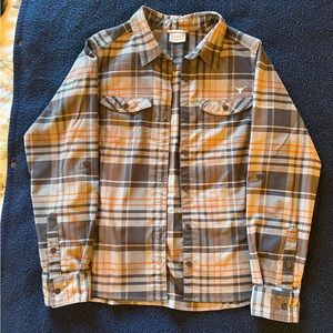 Columbia UT Texas Longhorn Plaid Long-sleeve Button Down Shirt